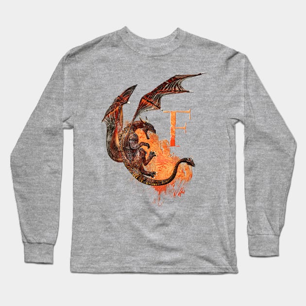 Drachen Buchstabe F Long Sleeve T-Shirt by AndreaTiettje